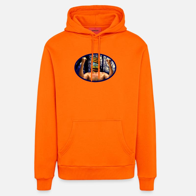 Waldgeist Maskenkrieger - Sweat à capuche bio décontracté fabriqué en UE - SUNSET ORANGE