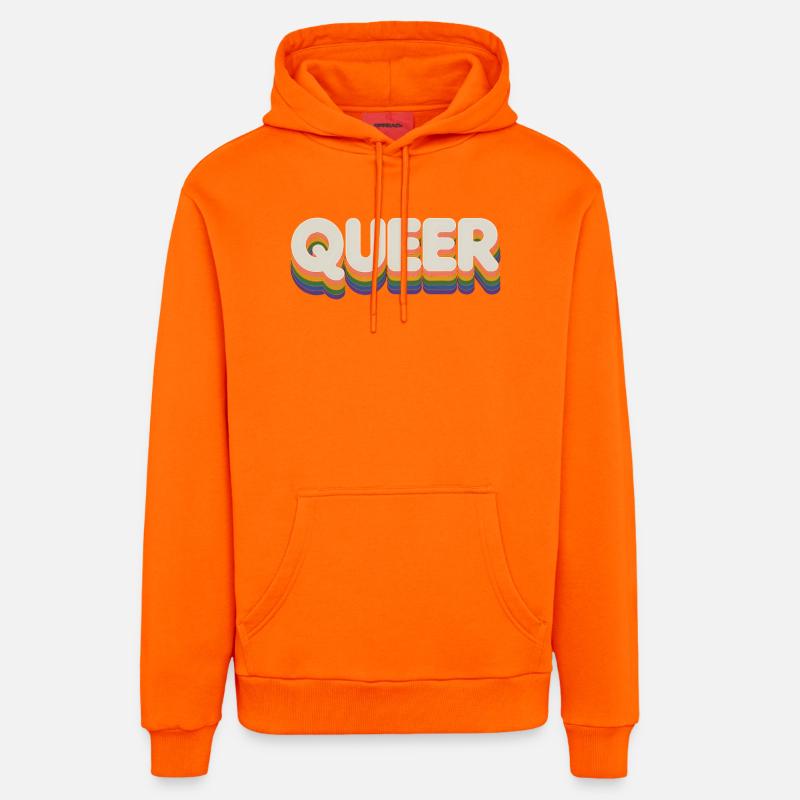 Queer - Cool Pride Logo - Sweat à capuche bio décontracté fabriqué en UE - SUNSET ORANGE
