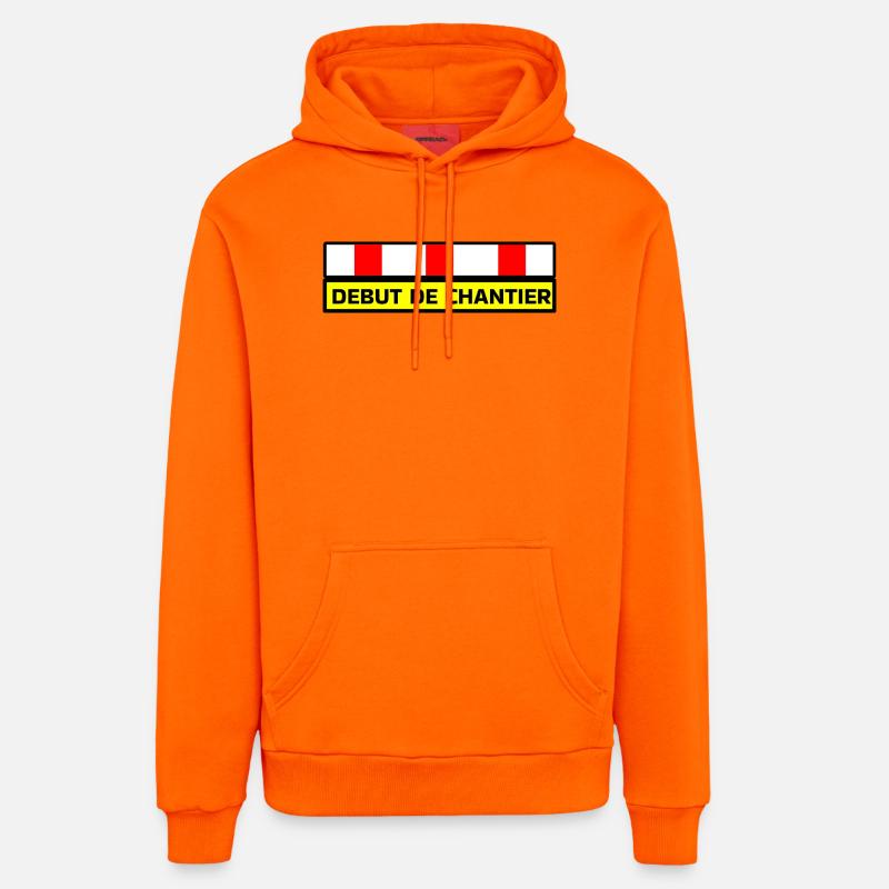 Debut de Chantier  - Sweat à capuche bio décontracté fabriqué en UE - SUNSET ORANGE