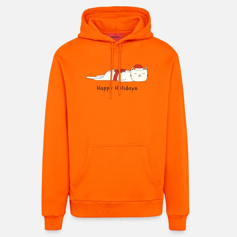 Drôle de chat Noël - Sweat à capuche bio décontracté fabriqué en UE - SUNSET ORANGE