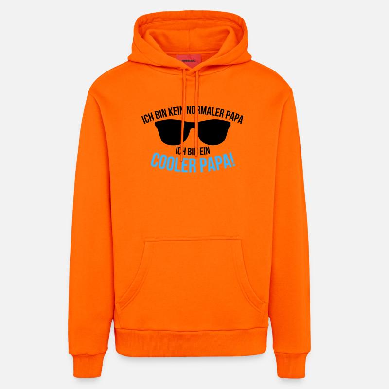 Ich bin ein cooler Papa Spruch - Organic Relaxed Hoodie Made in EU - SUNSET ORANGE