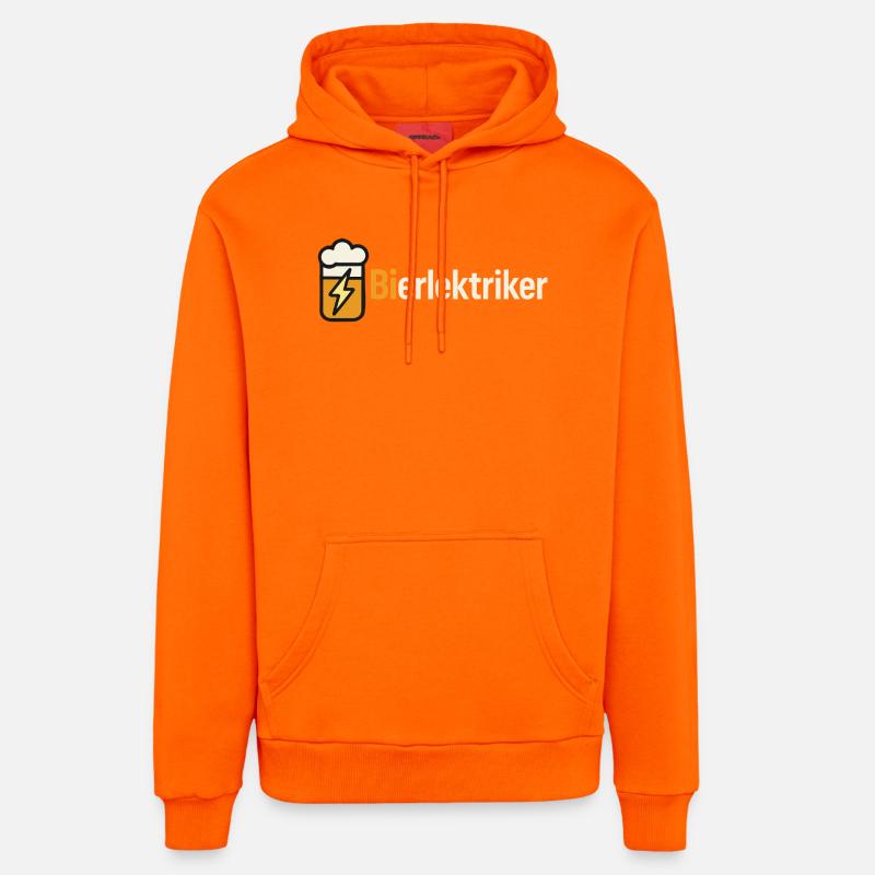 Beer Blitz Illustration: Cloud & Lightning - Organic Relaxed Hoodie Made in EU - SUNSET ORANGE