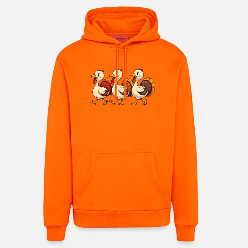 Bébé dinde de Thanksgiving - Sweat à capuche bio décontracté fabriqué en UE - SUNSET ORANGE