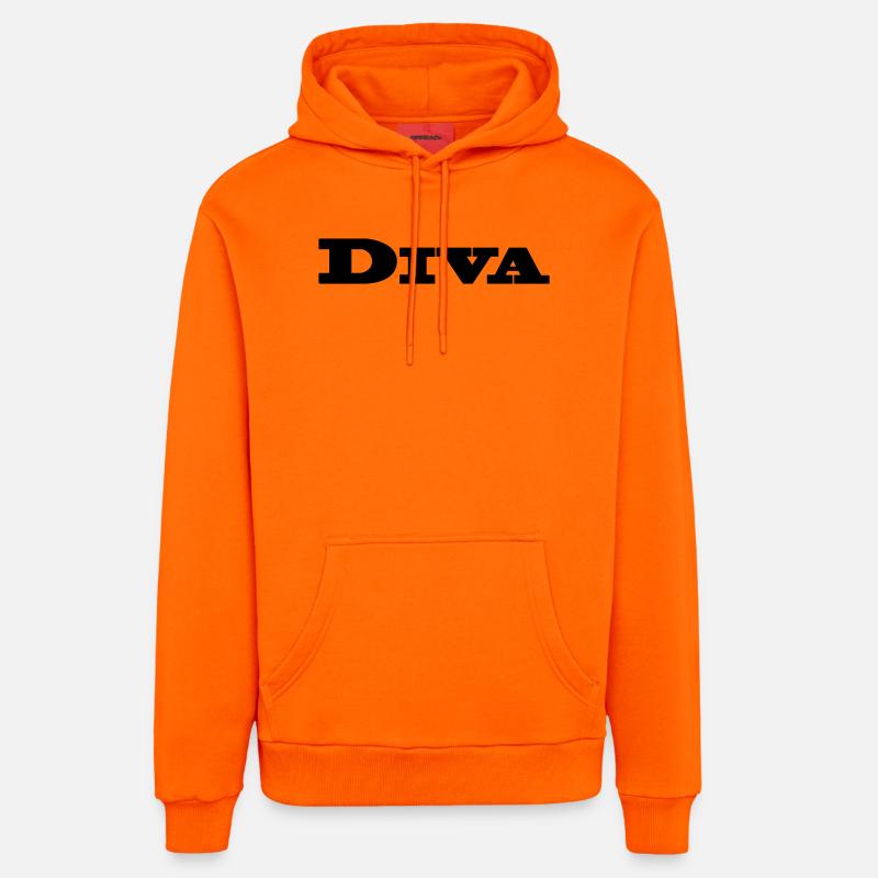 diva - Sweat à capuche bio décontracté fabriqué en UE - SUNSET ORANGE