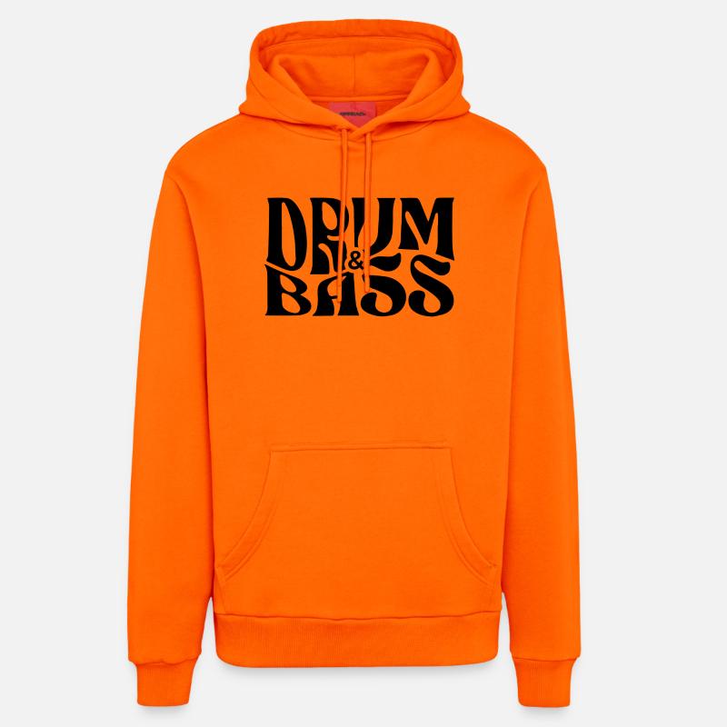 Conception de logo Drum and Bass - Sweat à capuche bio décontracté fabriqué en UE - SUNSET ORANGE