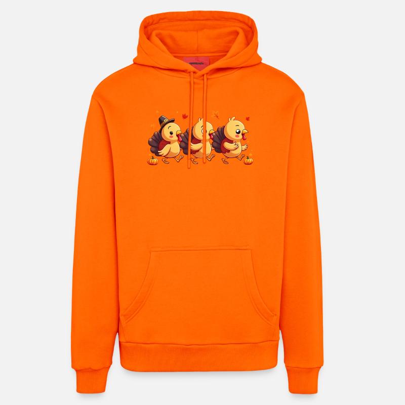 Bébé dinde de Thanksgiving - Sweat à capuche bio décontracté fabriqué en UE - SUNSET ORANGE