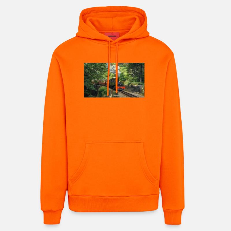 Ffestiniog Idyll - Sweat à capuche bio décontracté fabriqué en UE - SUNSET ORANGE