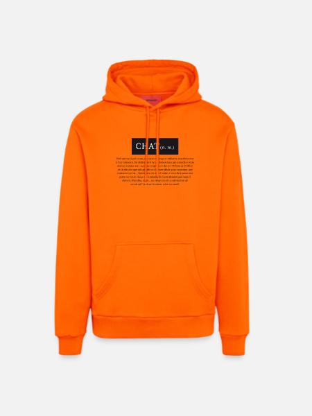 Chat n.m. définition du mot chat - Sweat à capuche bio décontracté fabriqué en UE - SUNSET ORANGE