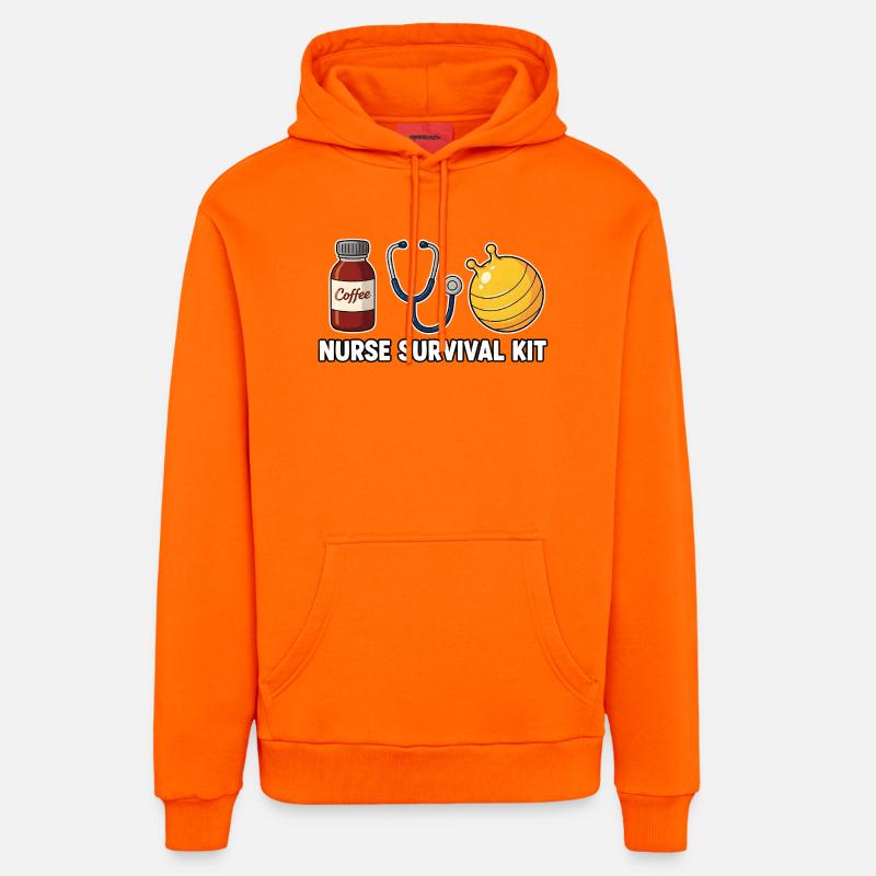 Infirmière Infirmière Café - Sweat à capuche bio décontracté fabriqué en UE - SUNSET ORANGE
