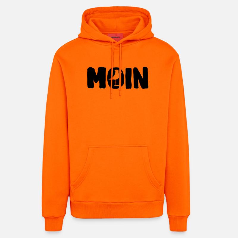 Moin avec la mouette - Sweat à capuche bio décontracté fabriqué en UE - SUNSET ORANGE