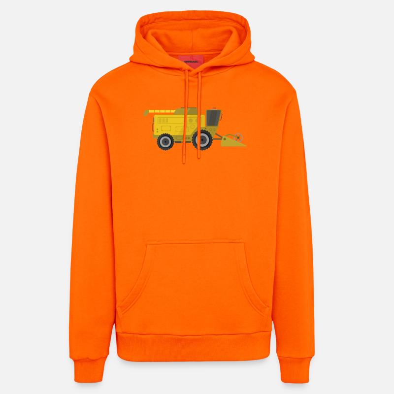 Moissonneuse-batteuse - Sweat à capuche bio décontracté fabriqué en UE - SUNSET ORANGE