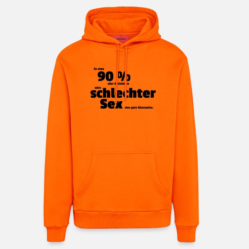 Mauvais sexe - Sweat à capuche bio décontracté fabriqué en UE - SUNSET ORANGE