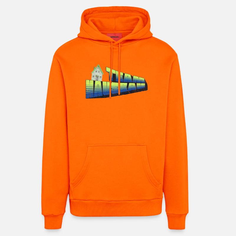 Construction de maisons d’équipe - Sweat à capuche bio décontracté fabriqué en UE - SUNSET ORANGE