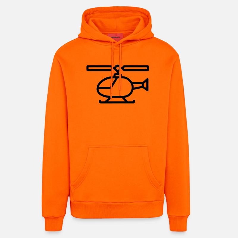 hélicoptère - Sweat à capuche bio décontracté fabriqué en UE - SUNSET ORANGE