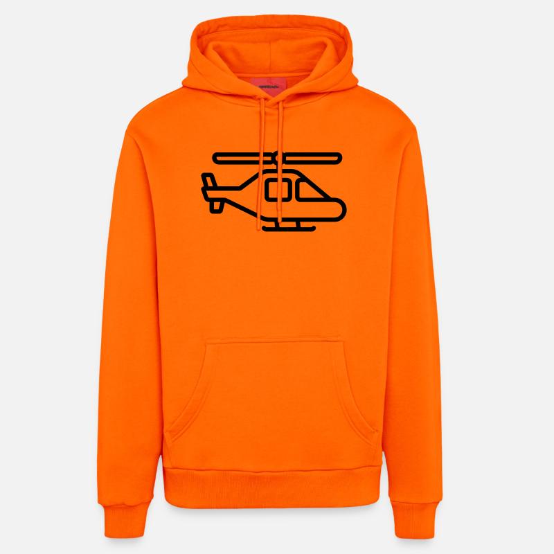 hélicoptère - Sweat à capuche bio décontracté fabriqué en UE - SUNSET ORANGE