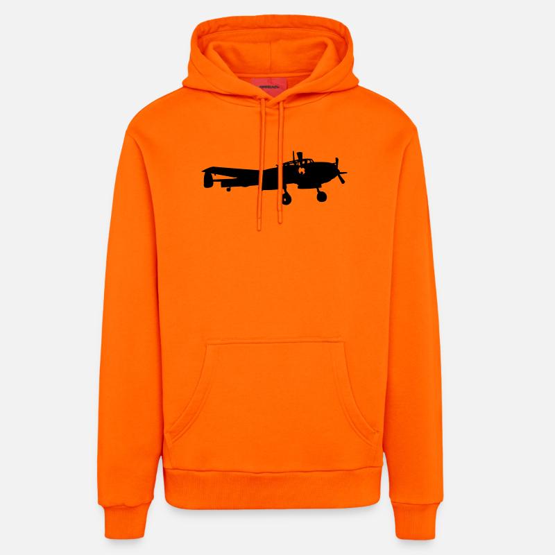 Bf-110 - Sweat à capuche bio décontracté fabriqué en UE - SUNSET ORANGE