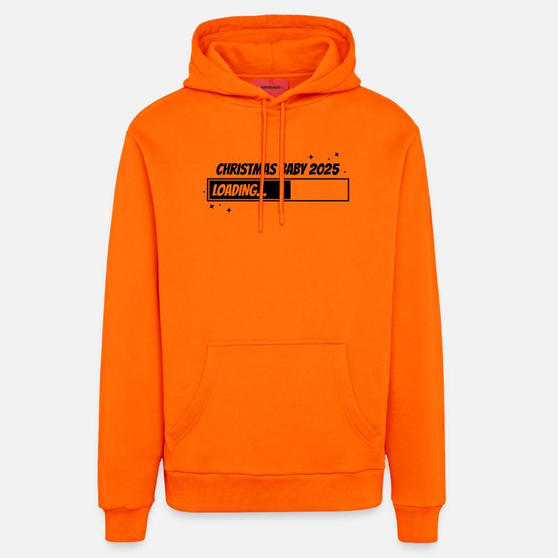 Bébé de Noël 2025 - Sweat à capuche bio décontracté fabriqué en UE - SUNSET ORANGE