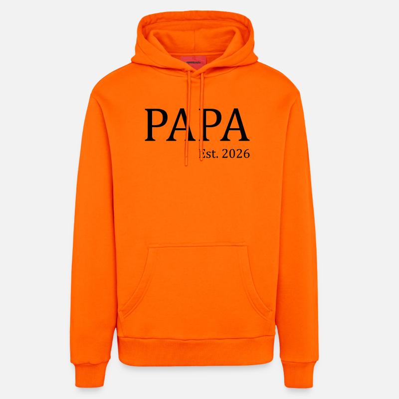 Papa 26 - Sweat à capuche bio décontracté fabriqué en UE - SUNSET ORANGE