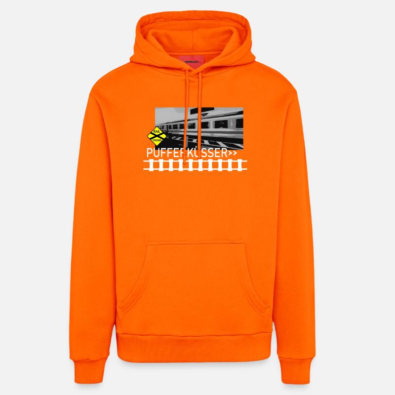 PUFFERKÜSSER - Sweat à capuche bio décontracté fabriqué en UE - SUNSET ORANGE