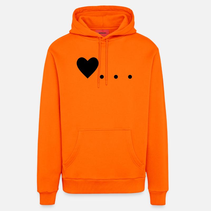 L’amour, c’est... Cœur - Sweat à capuche bio décontracté fabriqué en UE - SUNSET ORANGE