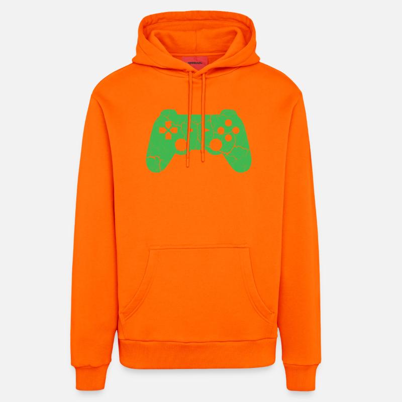 Controller Gaming  - Sweat à capuche bio décontracté fabriqué en UE - SUNSET ORANGE