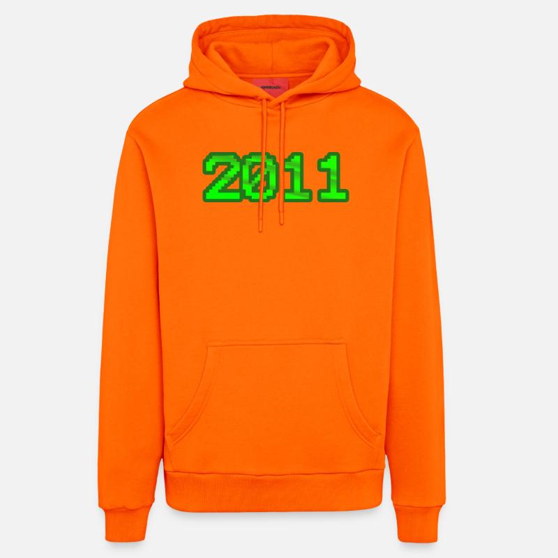 Ordinateur 2011 - Sweat à capuche bio décontracté fabriqué en UE - SUNSET ORANGE