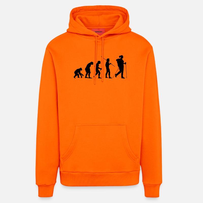 Femme randonneuse Evolution - Sweat à capuche bio décontracté fabriqué en UE - SUNSET ORANGE
