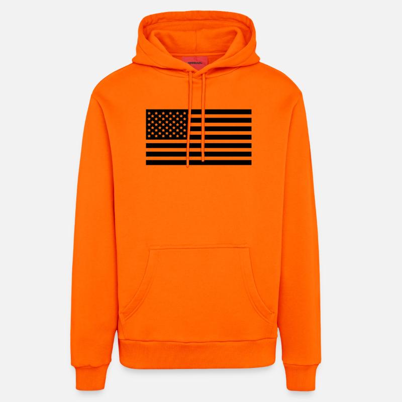 Utiliser des drapeaux - Sweat à capuche bio décontracté fabriqué en UE - SUNSET ORANGE
