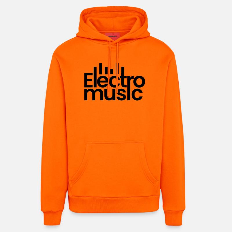 Logo de la musique électro - Sweat à capuche bio décontracté fabriqué en UE - SUNSET ORANGE