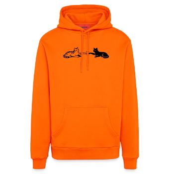 Katzen Berührung Pfoten Michelangelo - Organic Relaxed Hoodie Made in EU - SUNSET ORANGE - Vorne