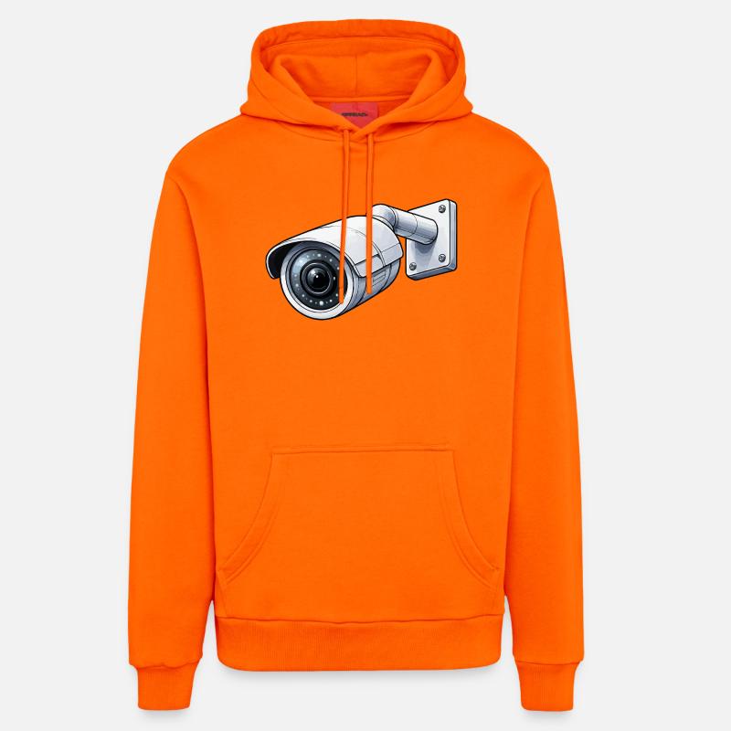 Caméra de surveillance Caméra de surveillance - Sweat à capuche bio décontracté fabriqué en UE - SUNSET ORANGE