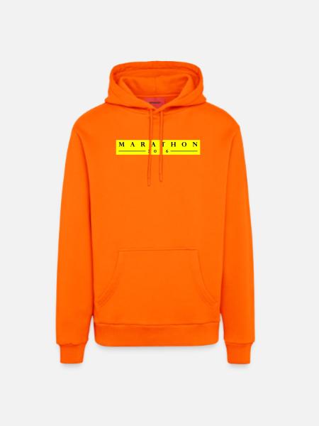 Marathon 2026 - Organic Relaxed Hoodie Made in EU - SUNSET ORANGE