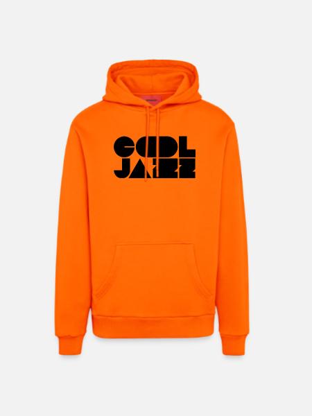 Bold cool jazz logo design - Organic Relaxed Hoodie Made in EU - SUNSET ORANGE