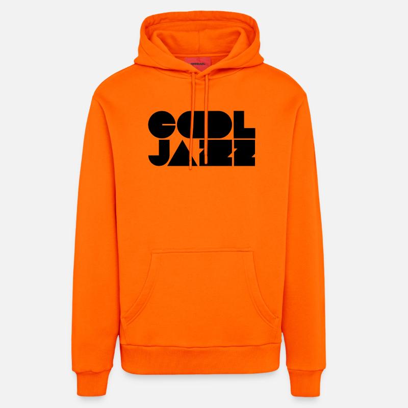 Logo jazz audacieux et cool - Sweat à capuche bio décontracté fabriqué en UE - SUNSET ORANGE
