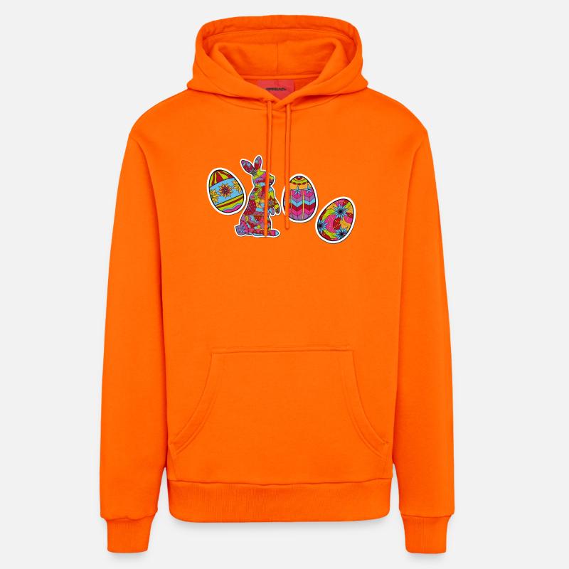 Joyeuses Pâques - Sweat à capuche bio décontracté fabriqué en UE - SUNSET ORANGE