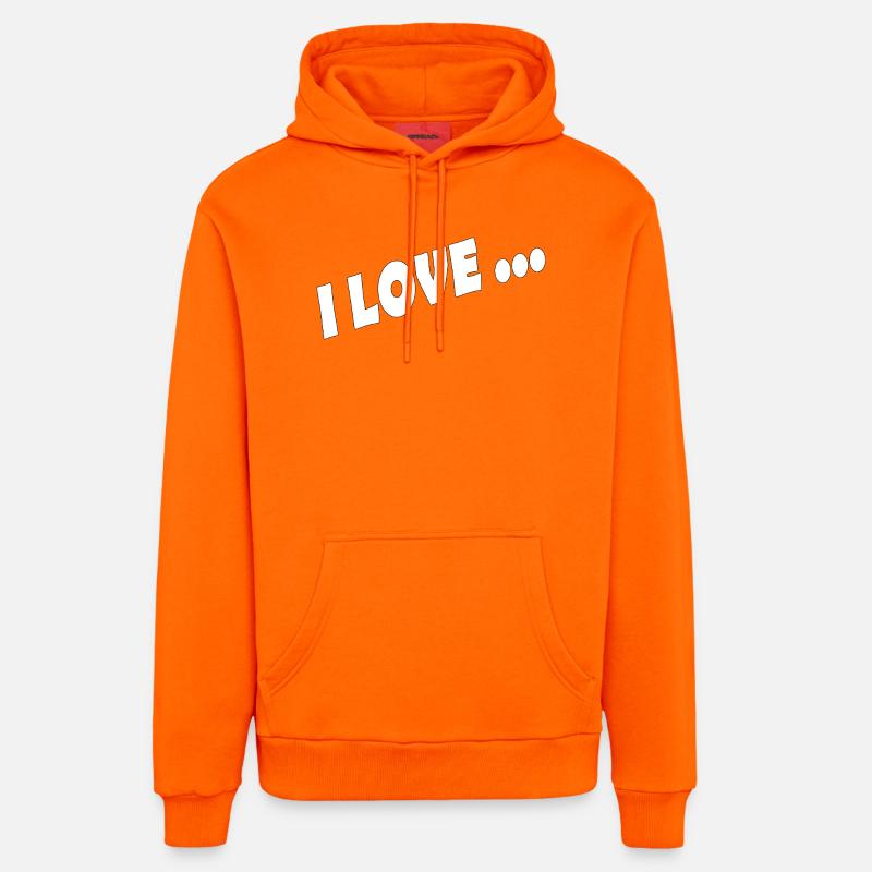 J’ADORE ... - Sweat à capuche bio décontracté fabriqué en UE - SUNSET ORANGE