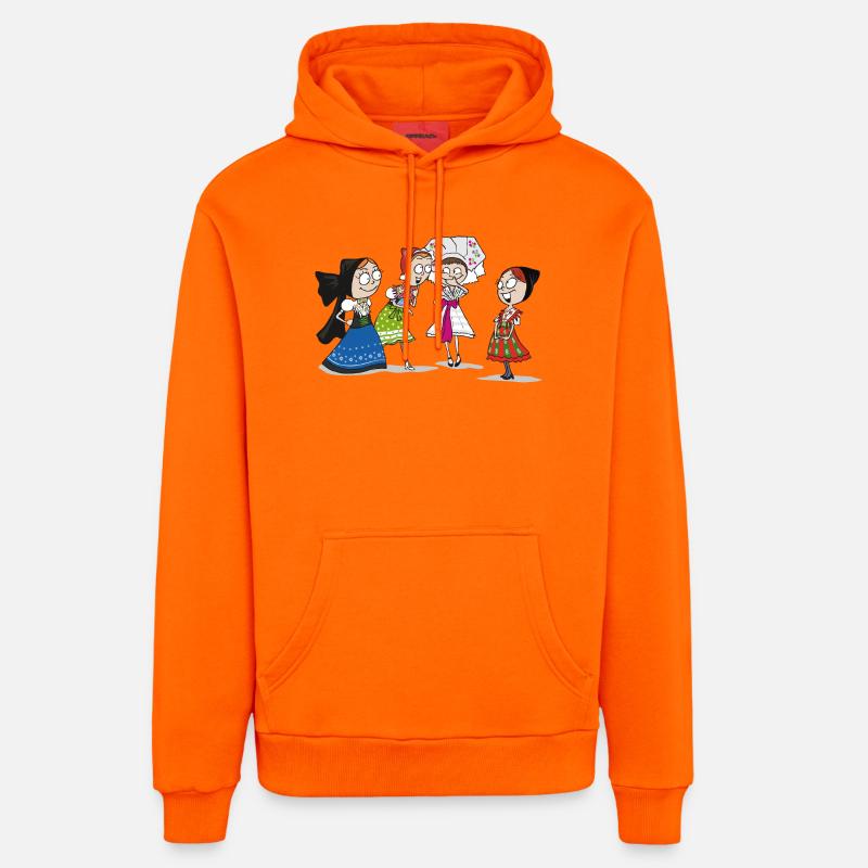 BANDE DESSINÉE - SERBSKE DRASTY - Sweat à capuche bio décontracté fabriqué en UE - SUNSET ORANGE