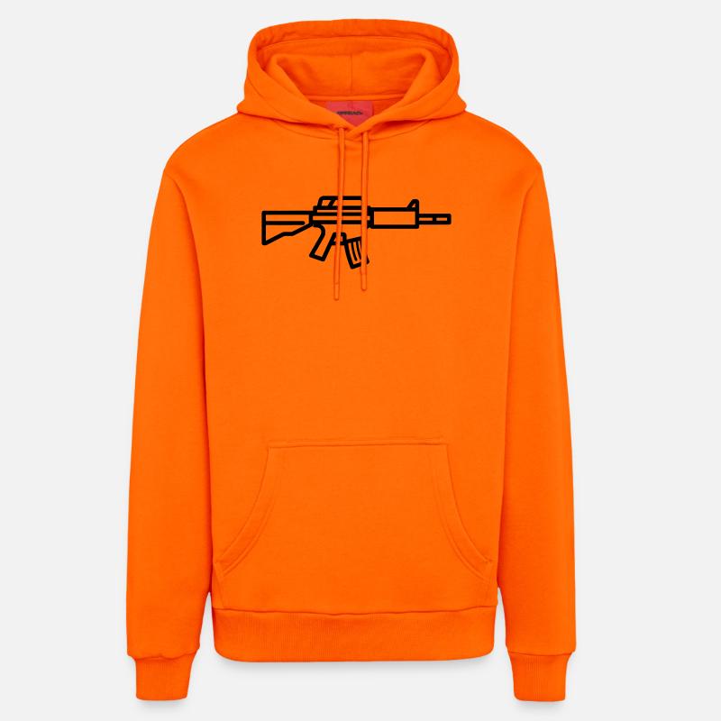 mitraillette - Sweat à capuche bio décontracté fabriqué en UE - SUNSET ORANGE