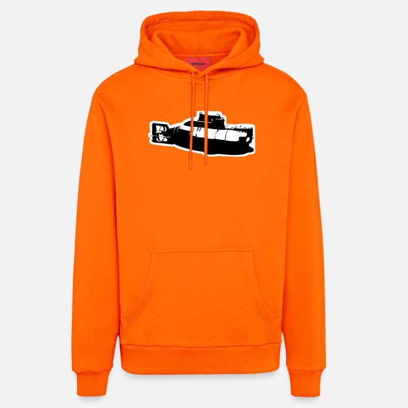 Sous-marin - Sweat à capuche bio décontracté fabriqué en UE - SUNSET ORANGE