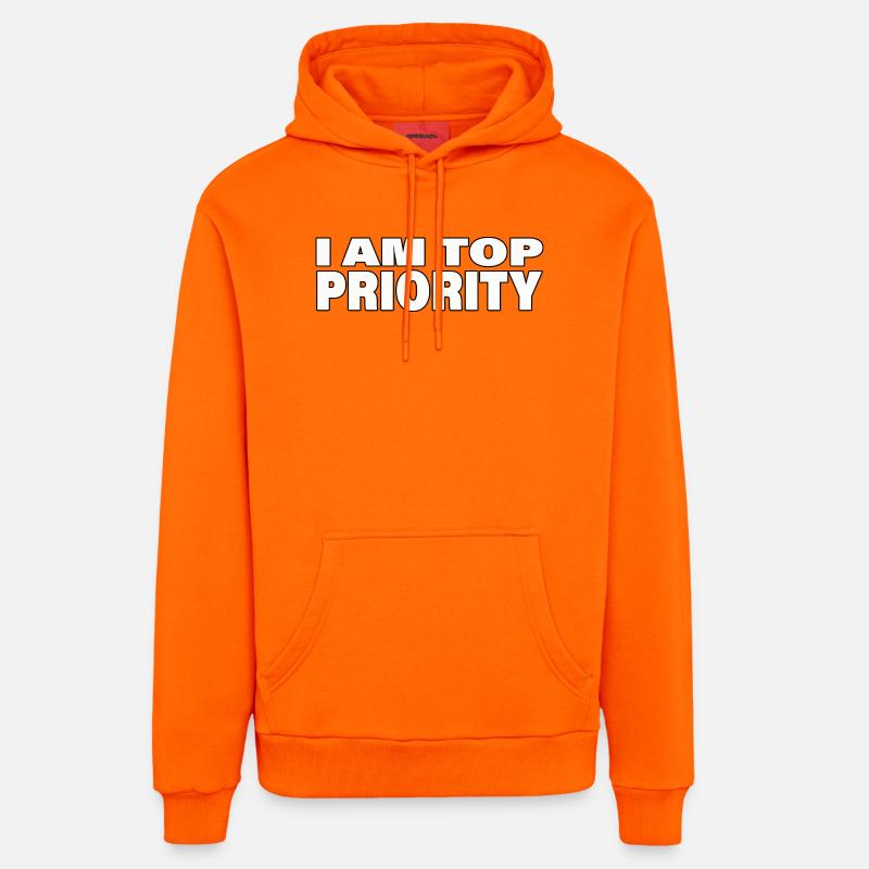 PRIORITÉ - Sweat à capuche bio décontracté fabriqué en UE - SUNSET ORANGE