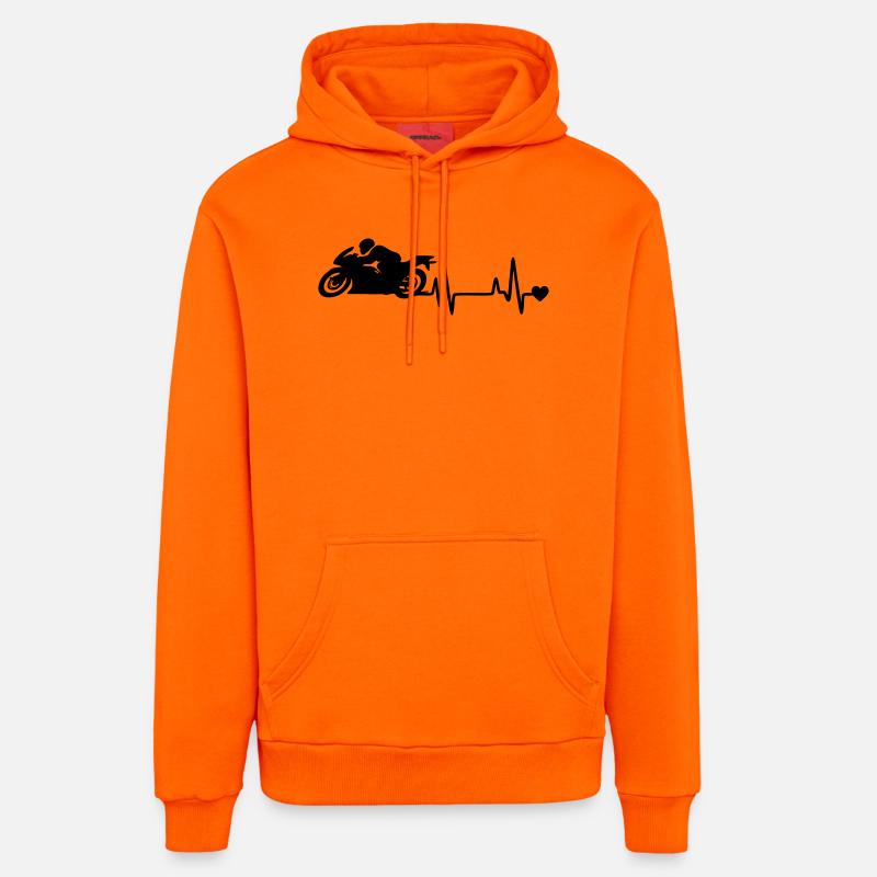motocyclette - Sweat à capuche bio décontracté fabriqué en UE - SUNSET ORANGE