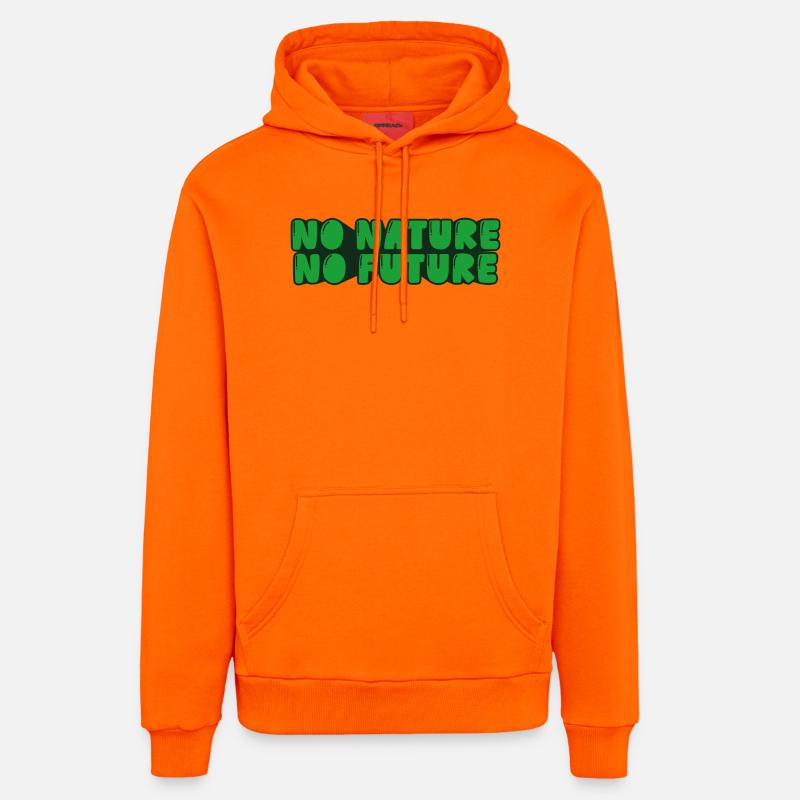 Pas de nature, pas d’avenir - Sweat à capuche bio décontracté fabriqué en UE - SUNSET ORANGE