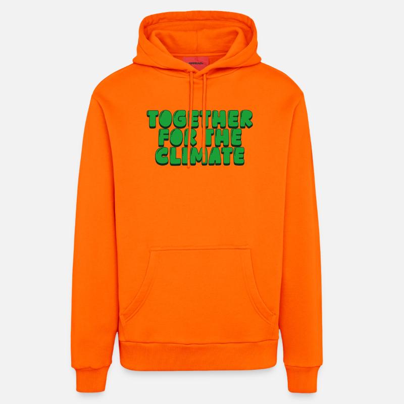 Ensemble pour le climat - Sweat à capuche bio décontracté fabriqué en UE - SUNSET ORANGE