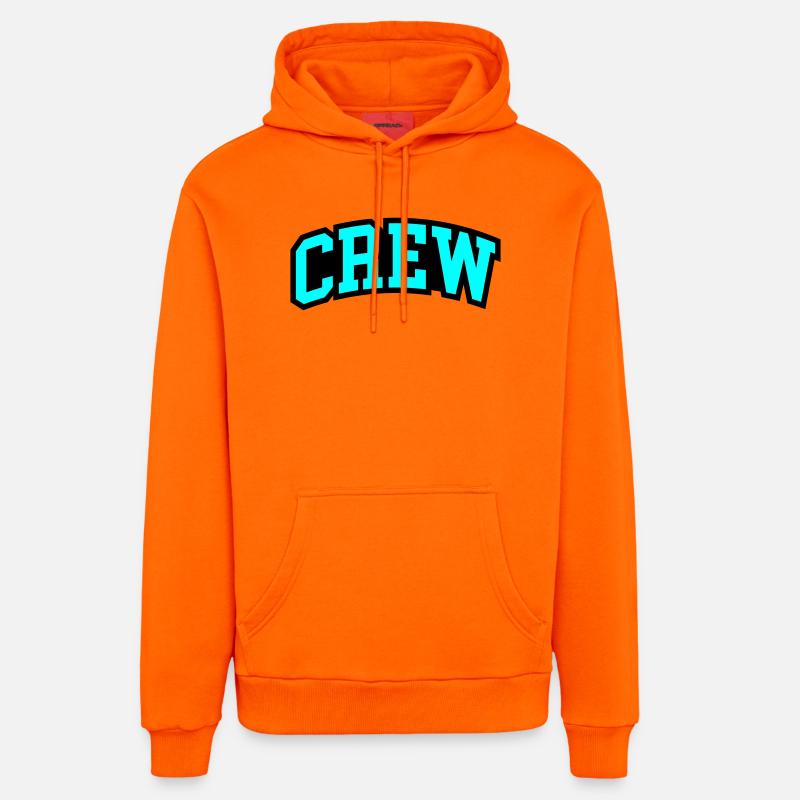 Lettrage de l’équipage - Sweat à capuche bio décontracté fabriqué en UE - SUNSET ORANGE