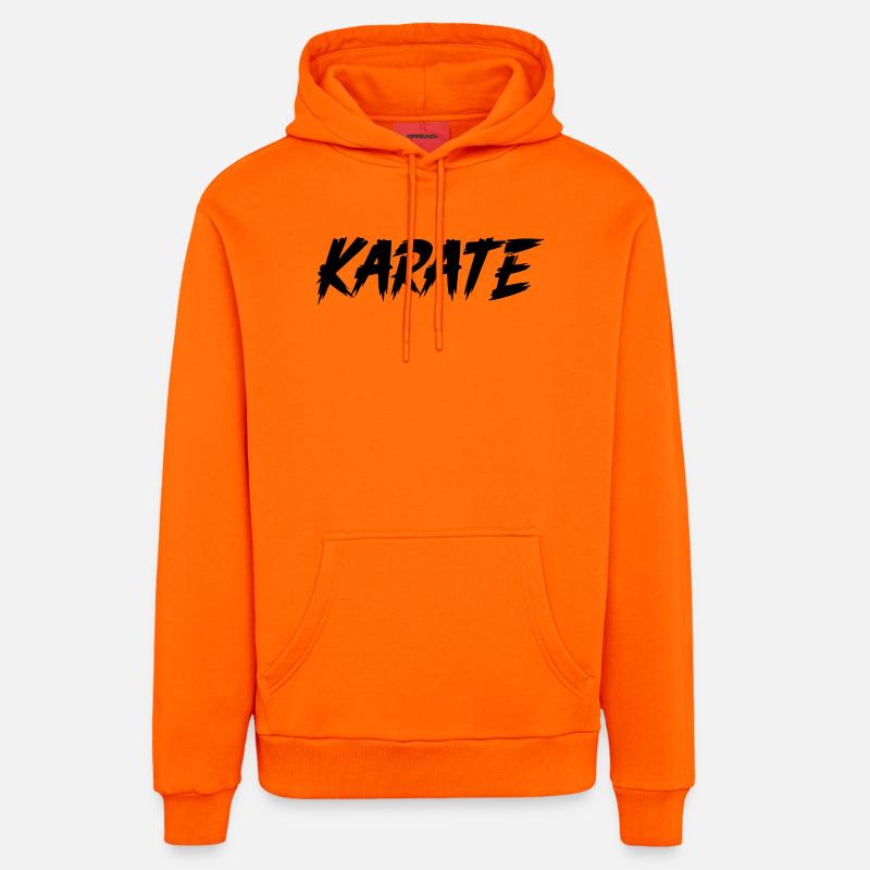 karaté - Sweat à capuche bio décontracté fabriqué en UE - SUNSET ORANGE
