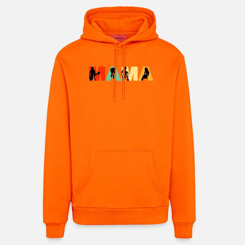 Basse Maman Musicienne rétro Mère - Sweat à capuche bio décontracté fabriqué en UE - SUNSET ORANGE