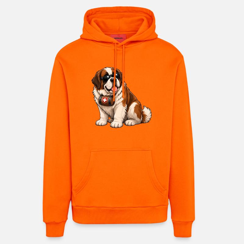 Saint-bernard - Sweat à capuche bio décontracté fabriqué en UE - SUNSET ORANGE