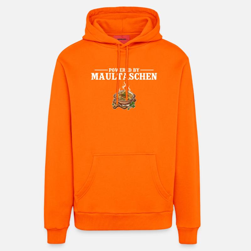 Propulsé par Maultaschen – Schwabe Gift - Sweat à capuche bio décontracté fabriqué en UE - SUNSET ORANGE