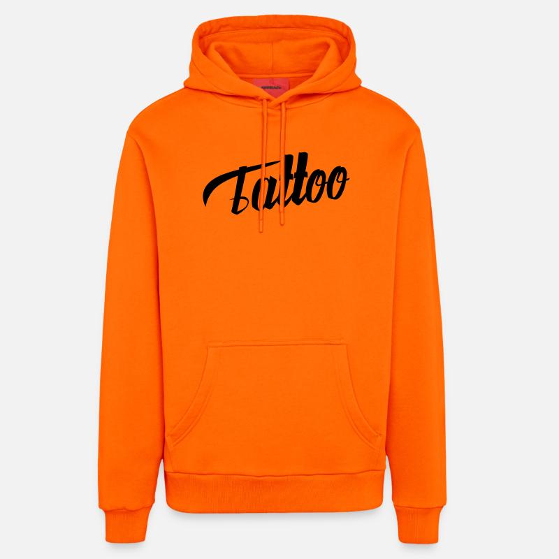 Tatouage - Sweat à capuche bio décontracté fabriqué en UE - SUNSET ORANGE
