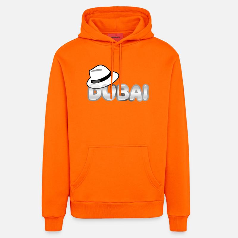 Style de Dubaï avec Fedora - Sweat à capuche bio décontracté fabriqué en UE - SUNSET ORANGE